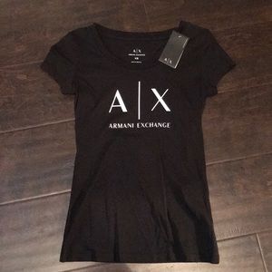 Black Armani Exchange Logo Tee